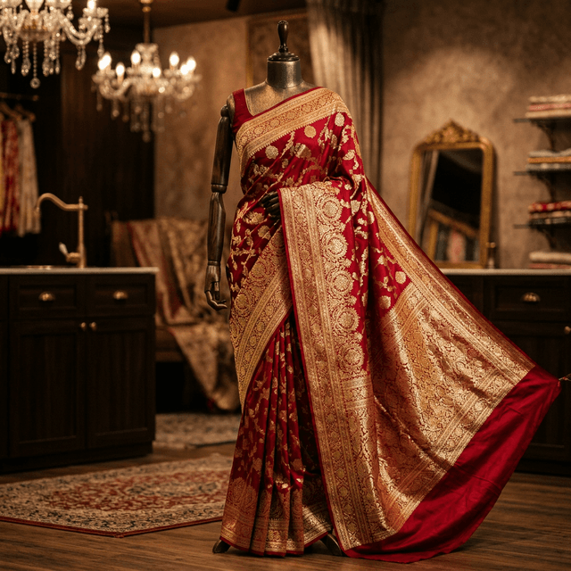 রাজকীয় লাল বেনারসি